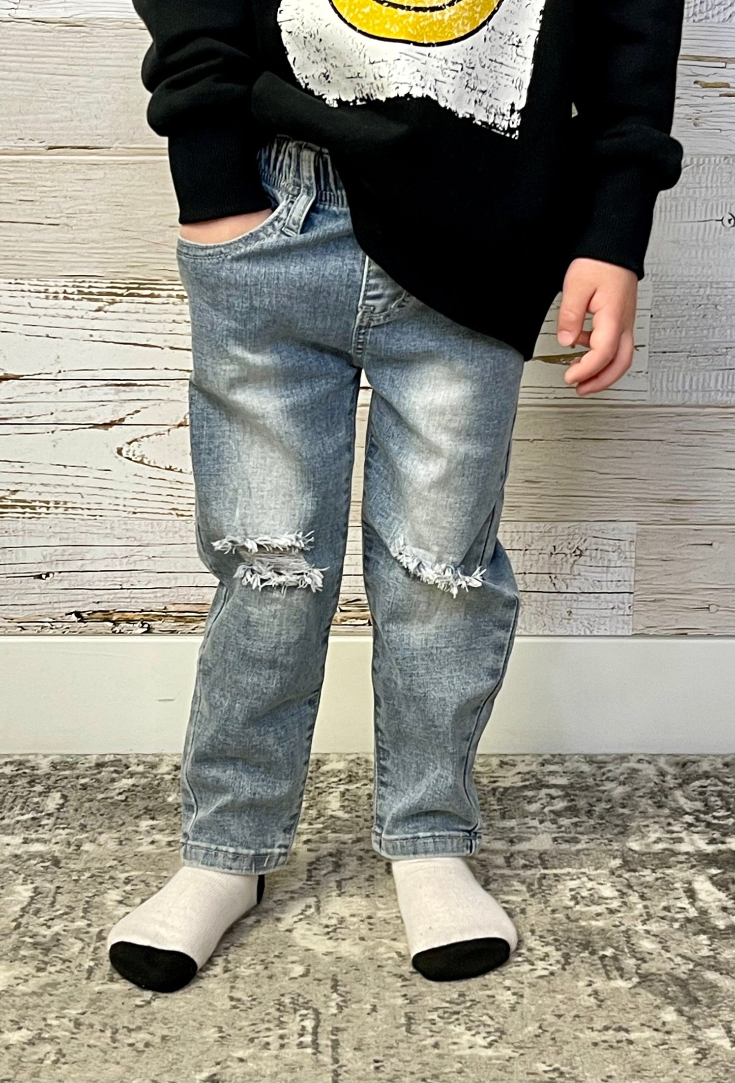 Relaxed Fit Distressed Bipsy Denim