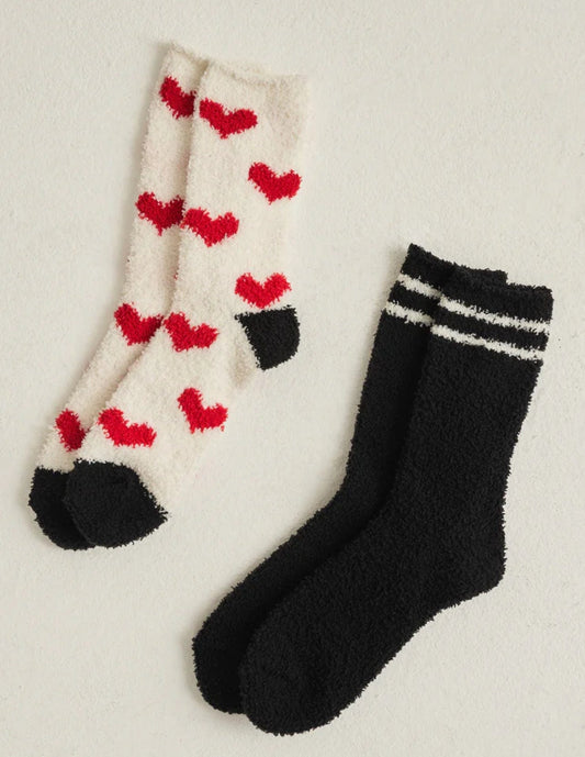 2-Pack Plush Heart Socks