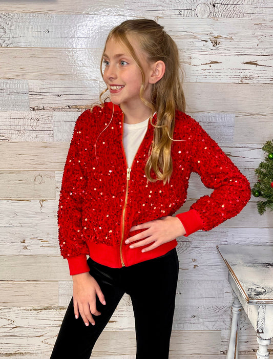 Red Velvet Sequin Jacket