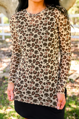 Football Leopard Mesh Top