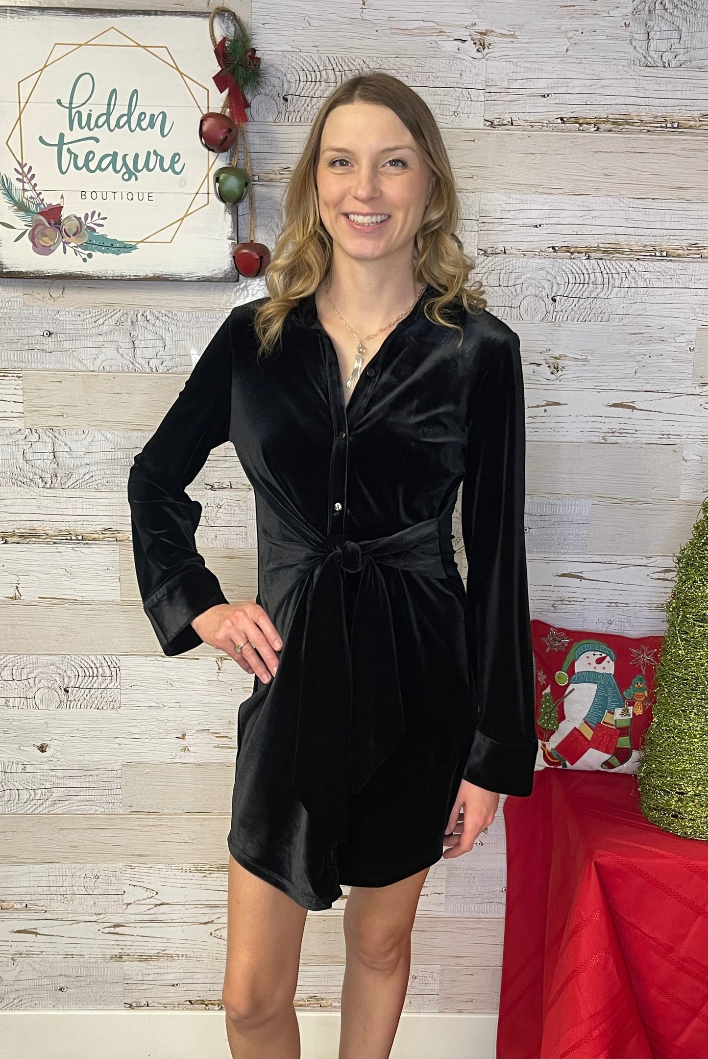 Dallon Velvet Wrap Dress