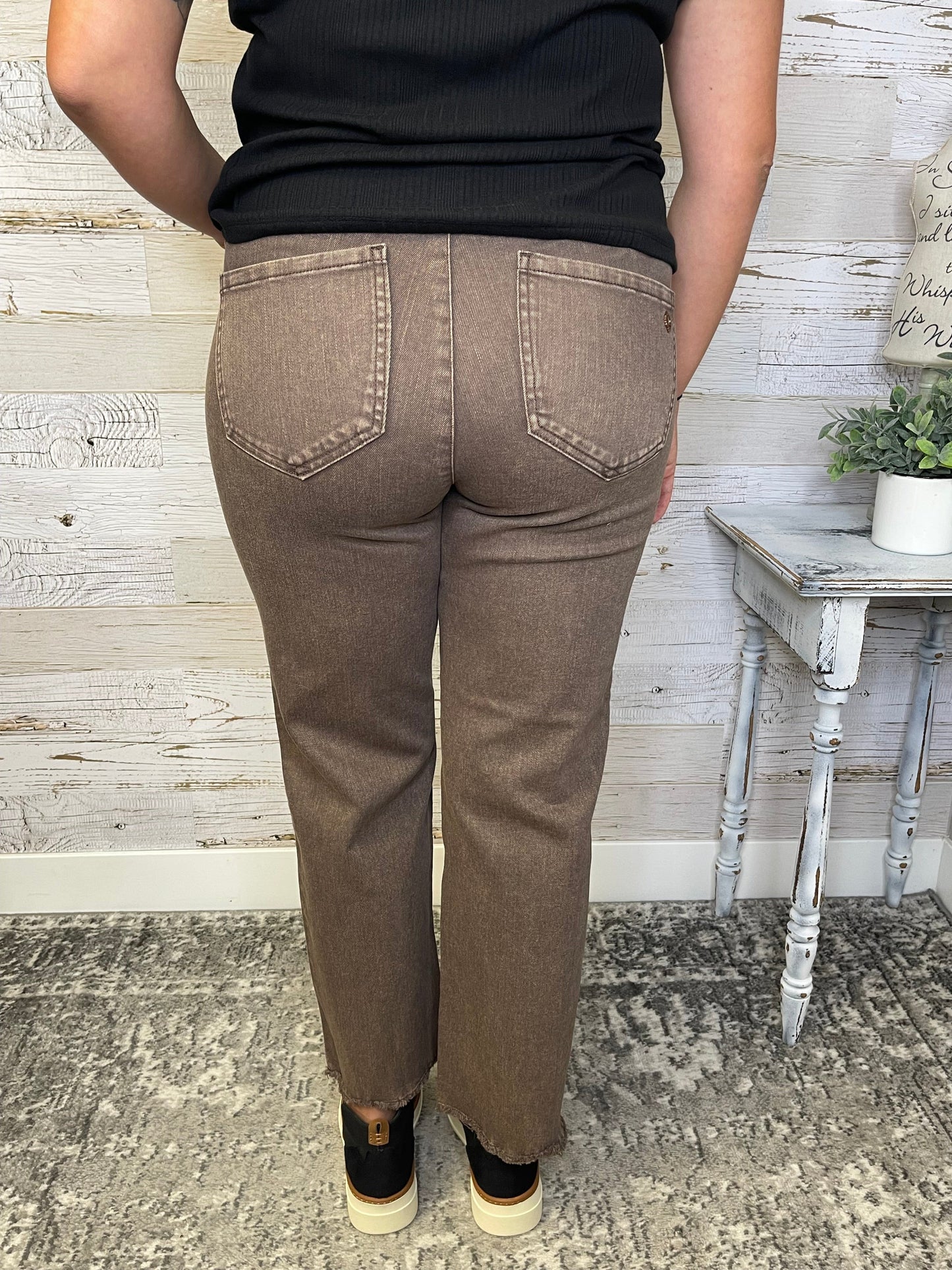 Washed Mocha High Rise Jean