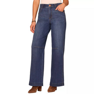 "Ab" Solution Double Side Seam Wide Leg Jeans