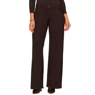 Mid-Rise Black Wide Leg
