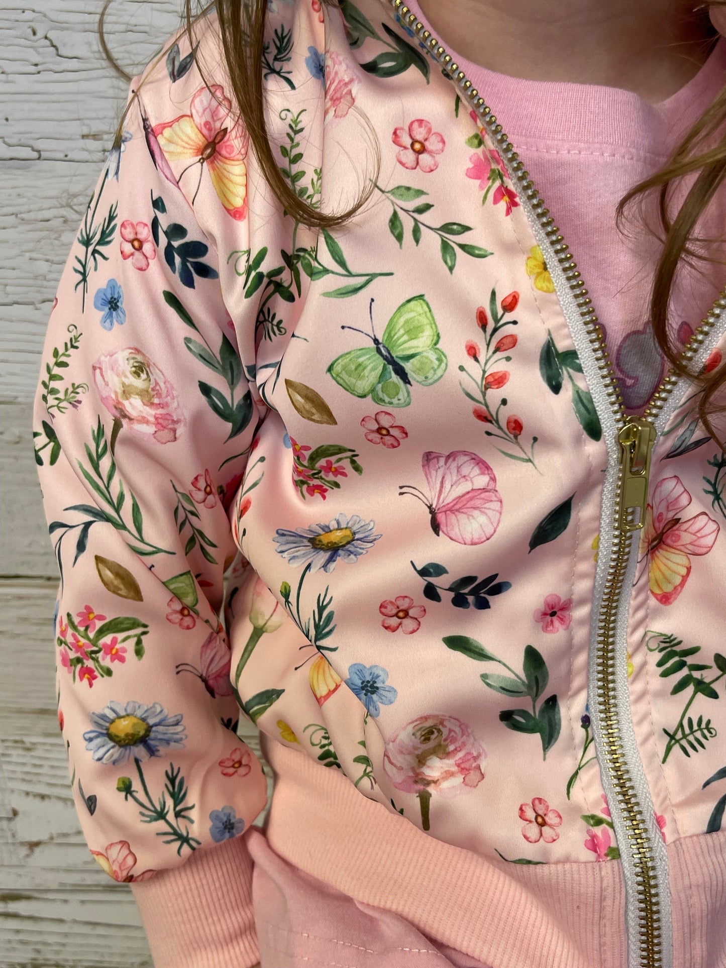 Butterfly Meadows Satin Jacket