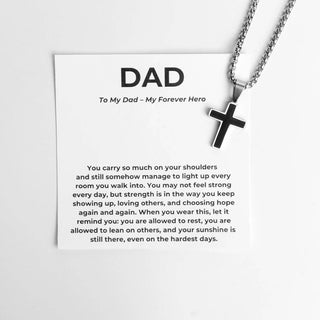 Stainless Steel Cross Dad Gift - Silver