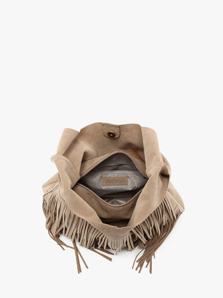 Samara Faux Suede Fringe Hobo Bag