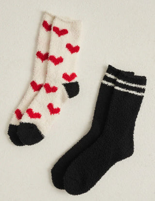 2 - Pack Plush Heart Socks - Shop Hidden Treasure Boutique