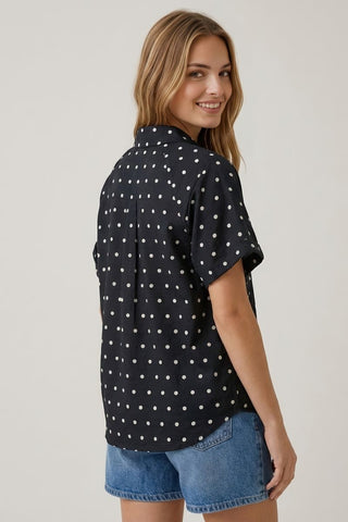 Black Polka Dot Blouse