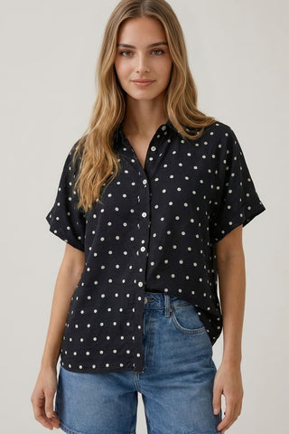 Black Polka Dot Blouse