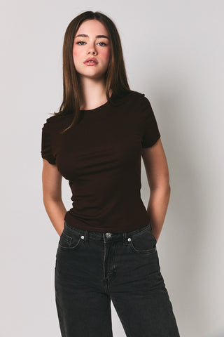 Brown Fitted Tee