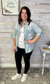 Stretch Chambray Button Up