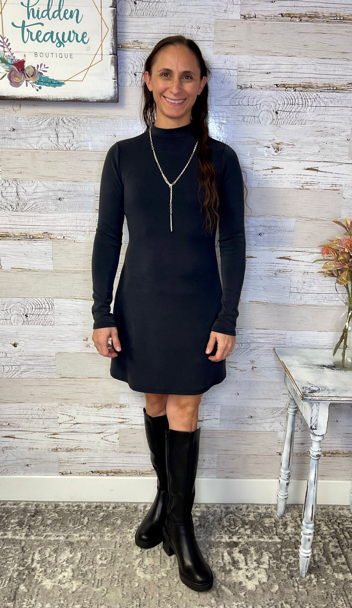 Hustle Mock Neck Dress