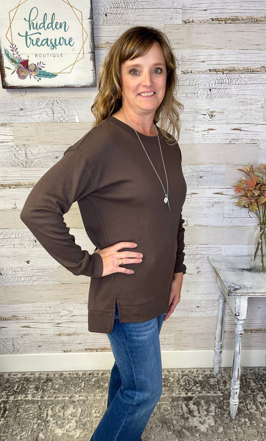 Original Long Sleeve Top - Dark Brown