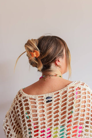 Jelly Lay Down Claw Clip : Orange