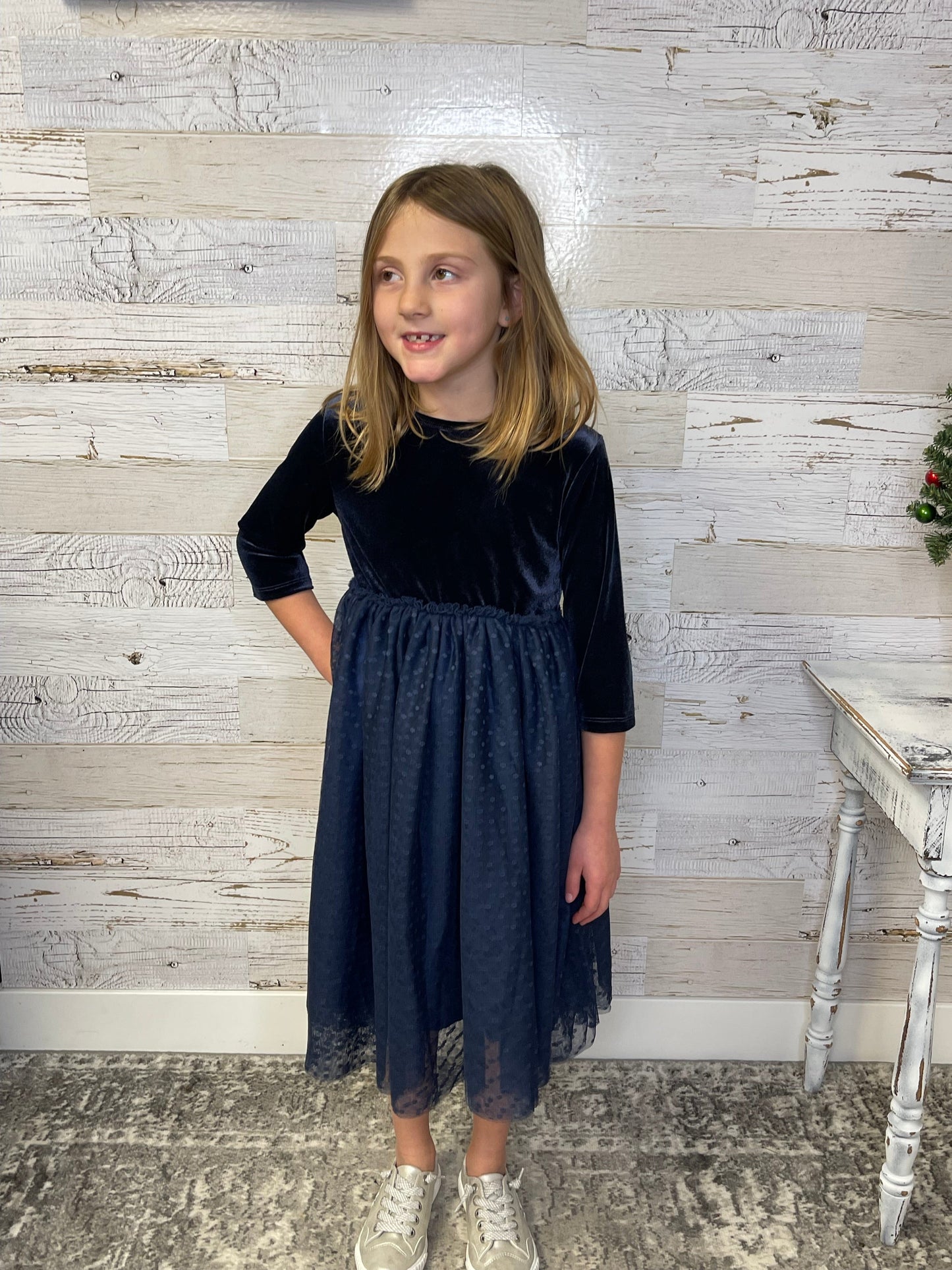 Navy Velvet Tutu Dress