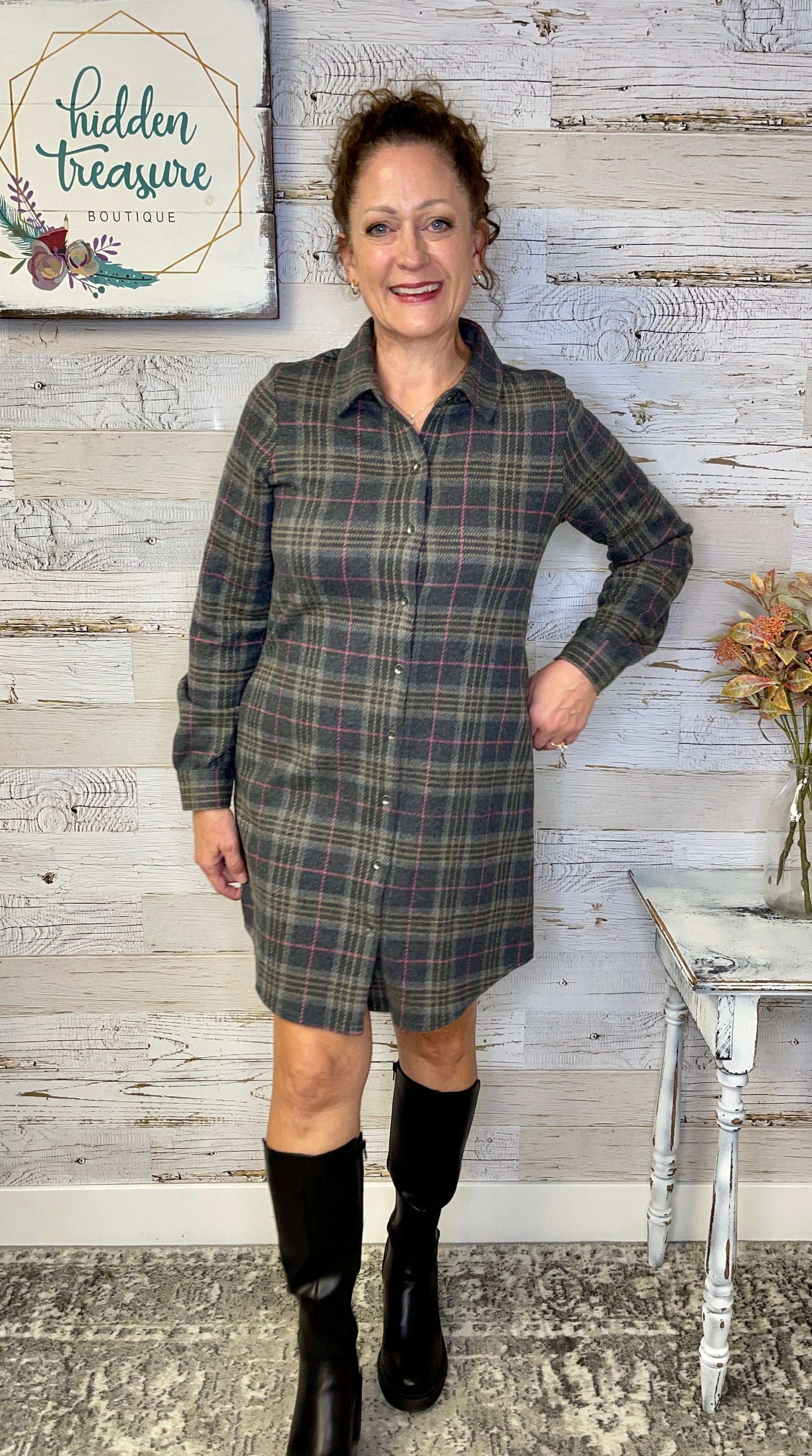 Lynden Knit Flannel Dress