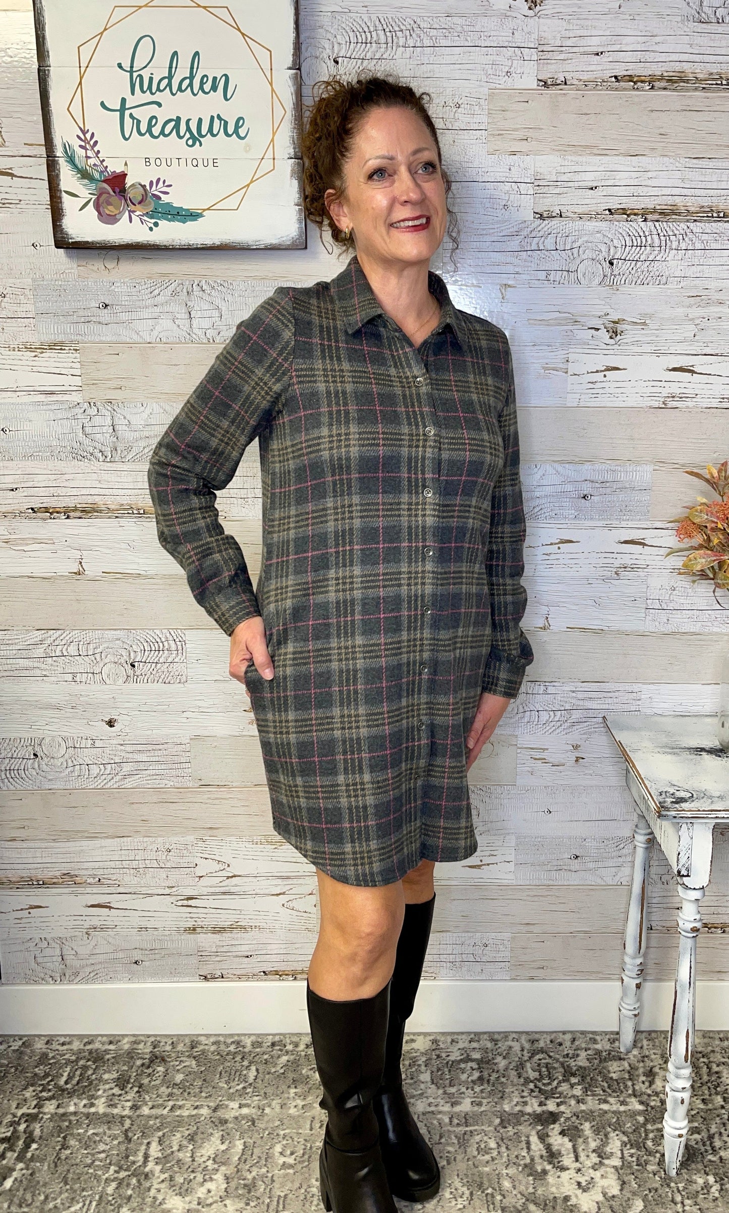 Lynden Knit Flannel Dress