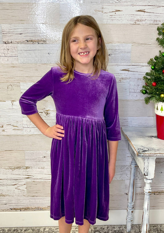 Purple Velvet Dress