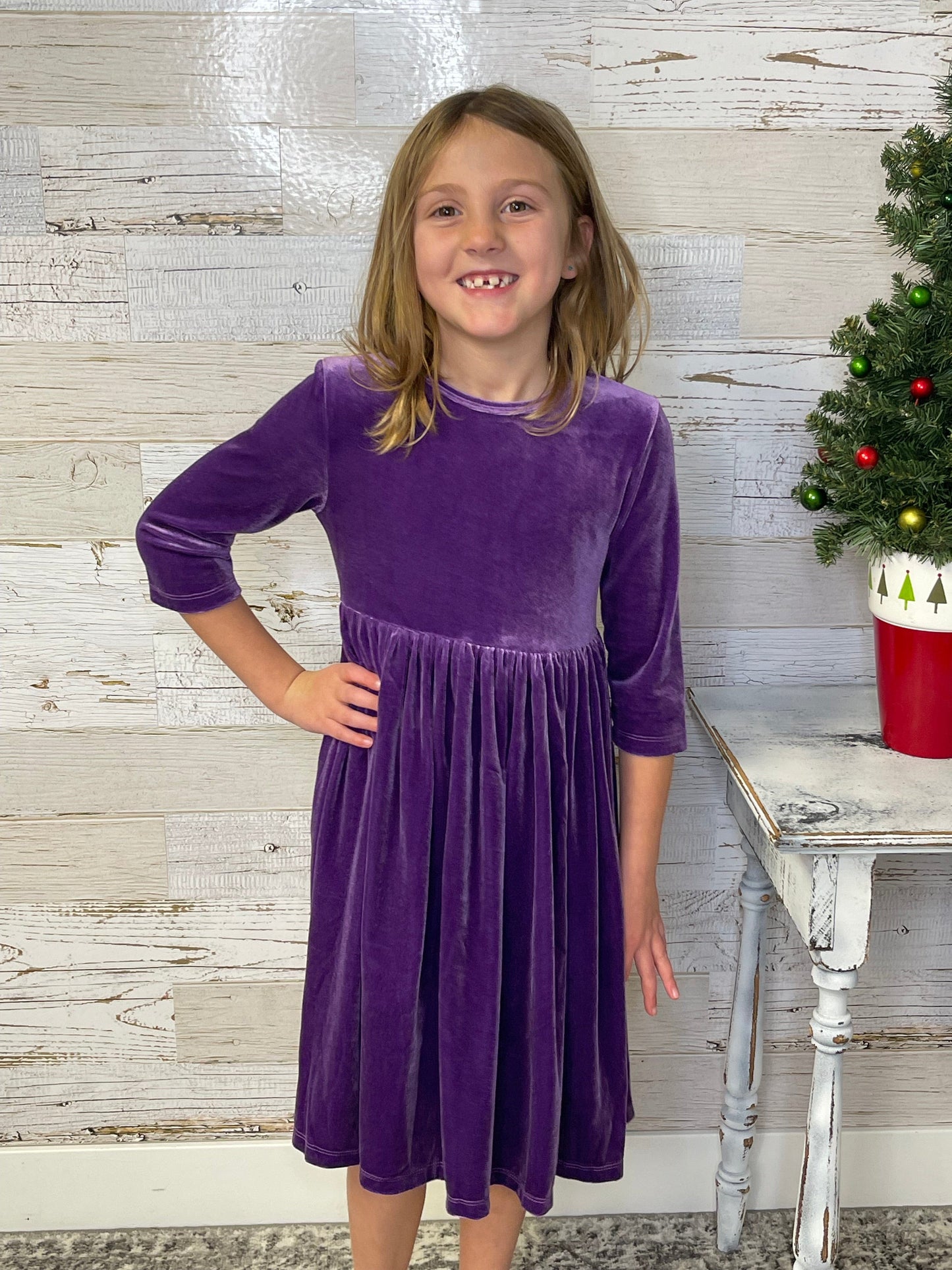 Purple Velvet Dress