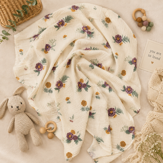 Fall Floral Muslin Swaddle