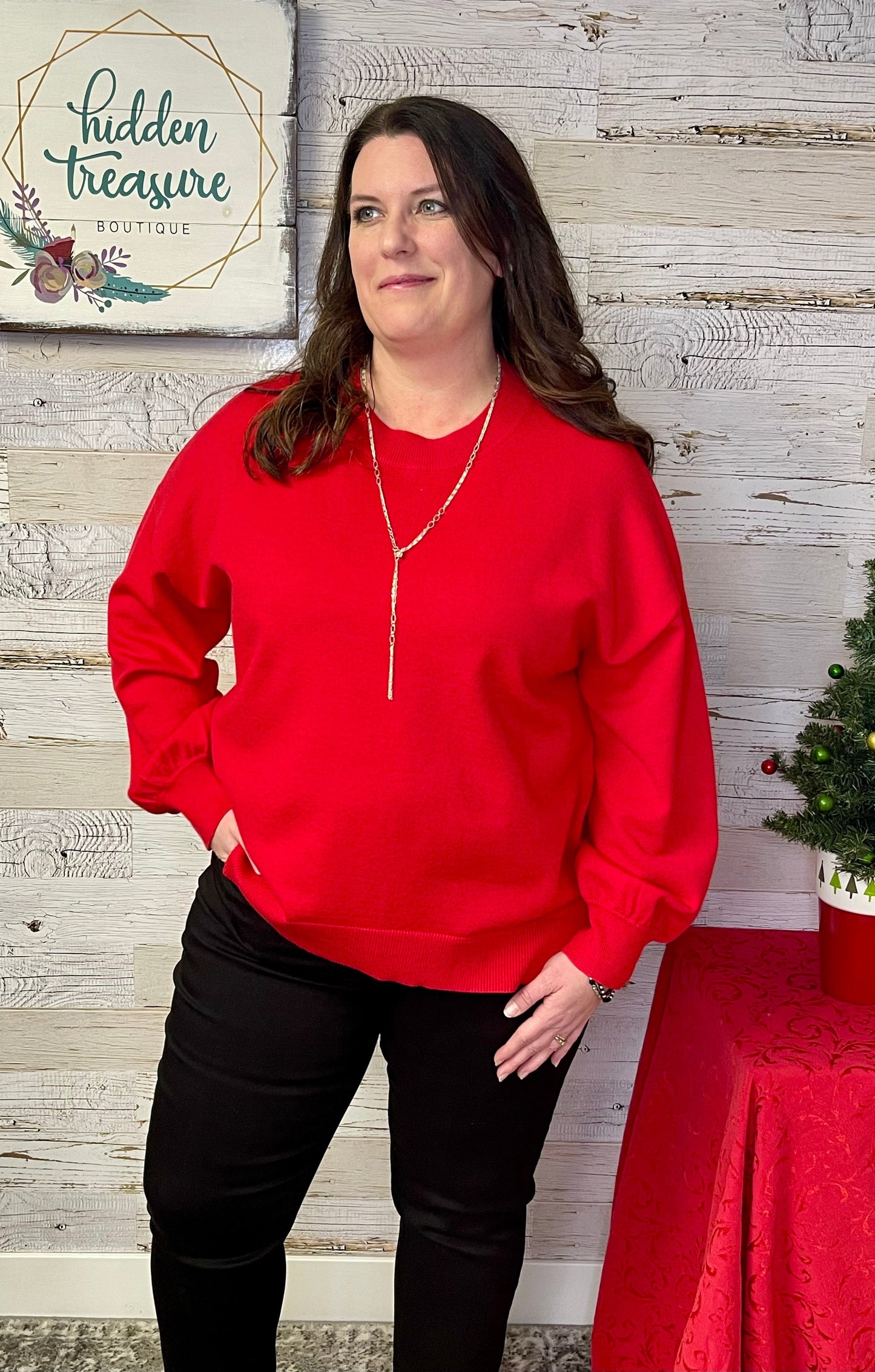 Slouchy Sweater - Red