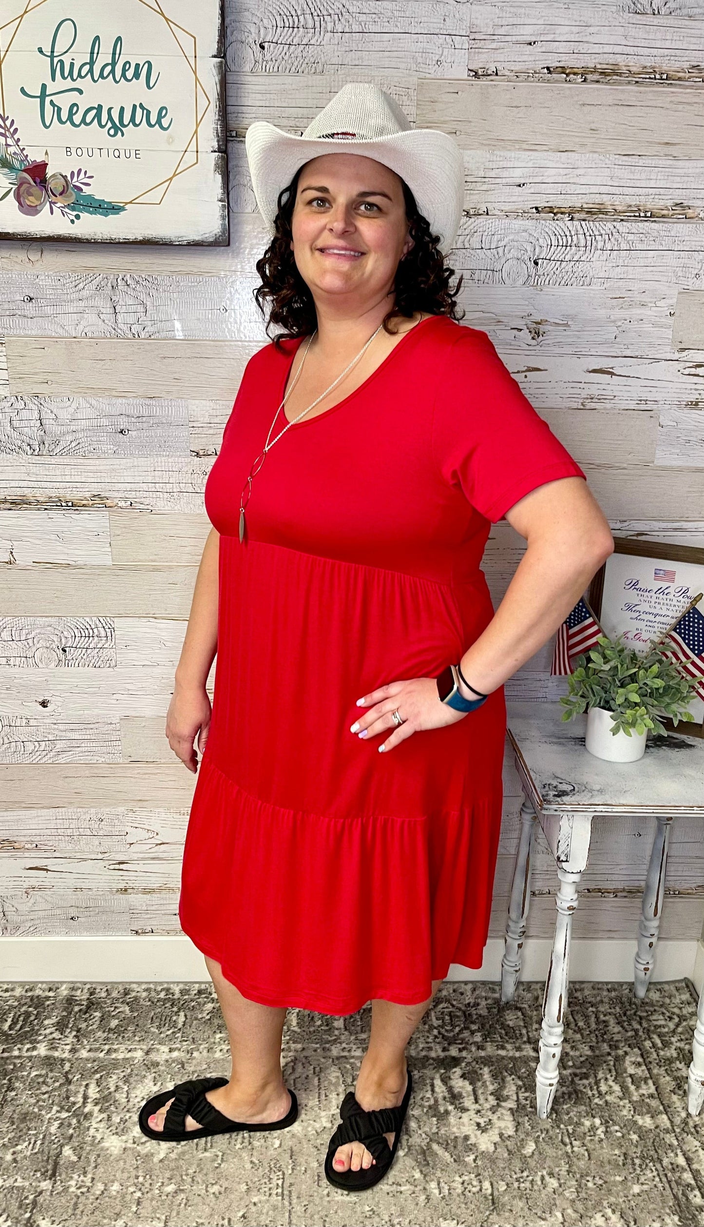 Red Ruffle Dress