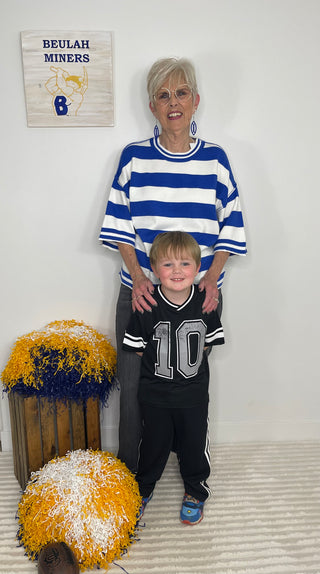 Royal Blue Striped Top