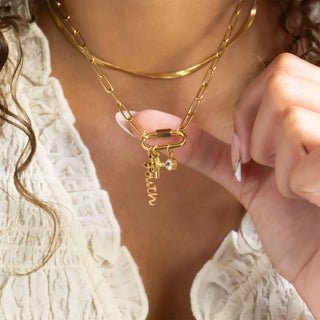 Cross Carabiner Charm Necklace