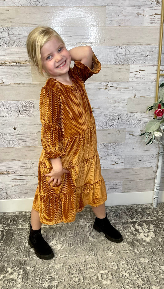 Brushed Camel Dress - Girls