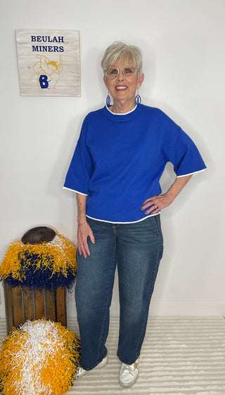 Go Blue Knit Top