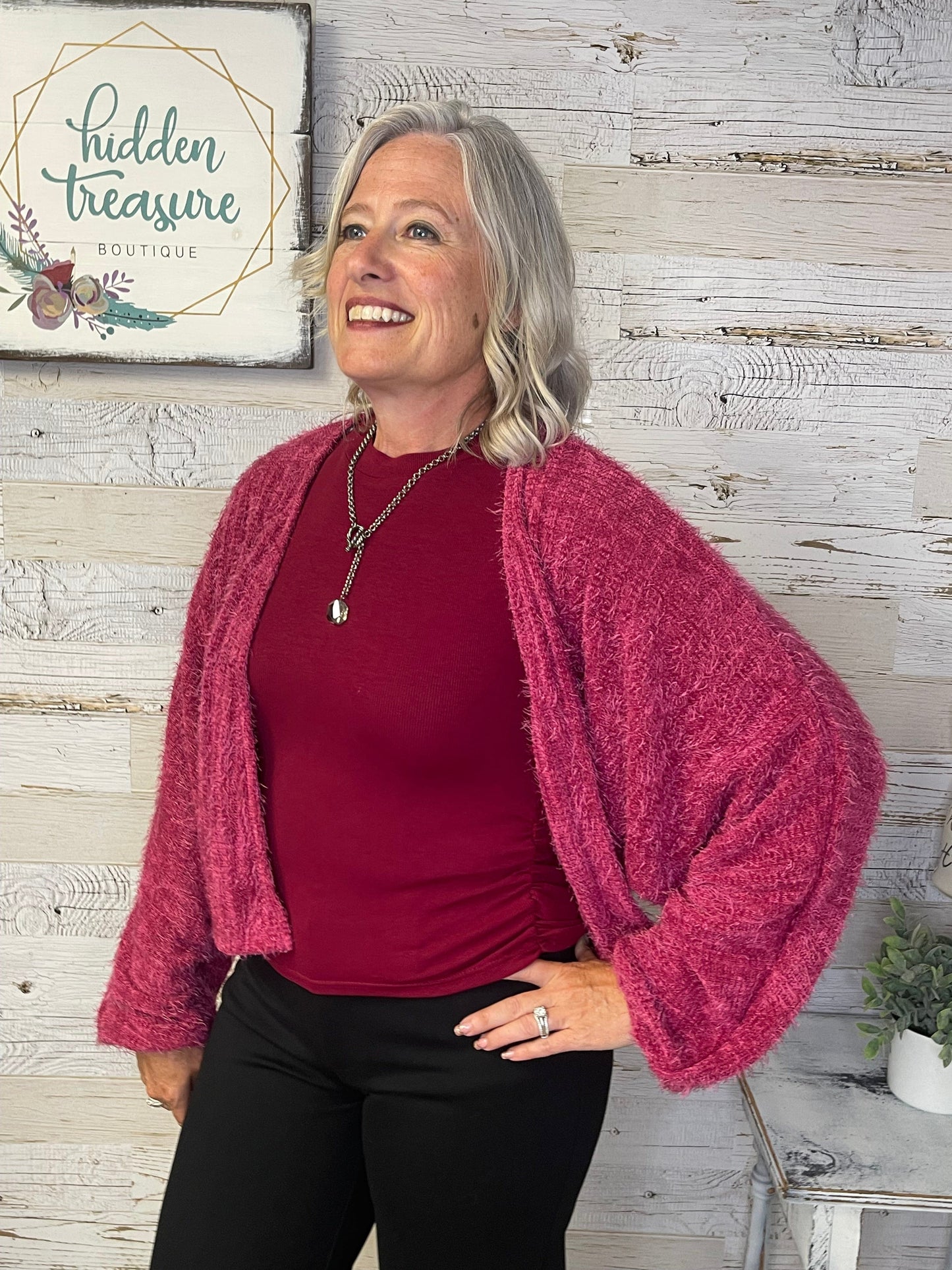 Soiree Fuzzy Knit Cardigan