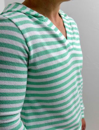 Amelia Green Striped Hoodie
