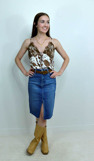 Cow Print Cami Top