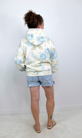 Lace Floral Hoodie Pullover