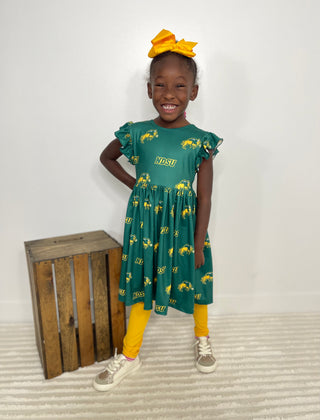 NDSU Flutter Sleeve Dress