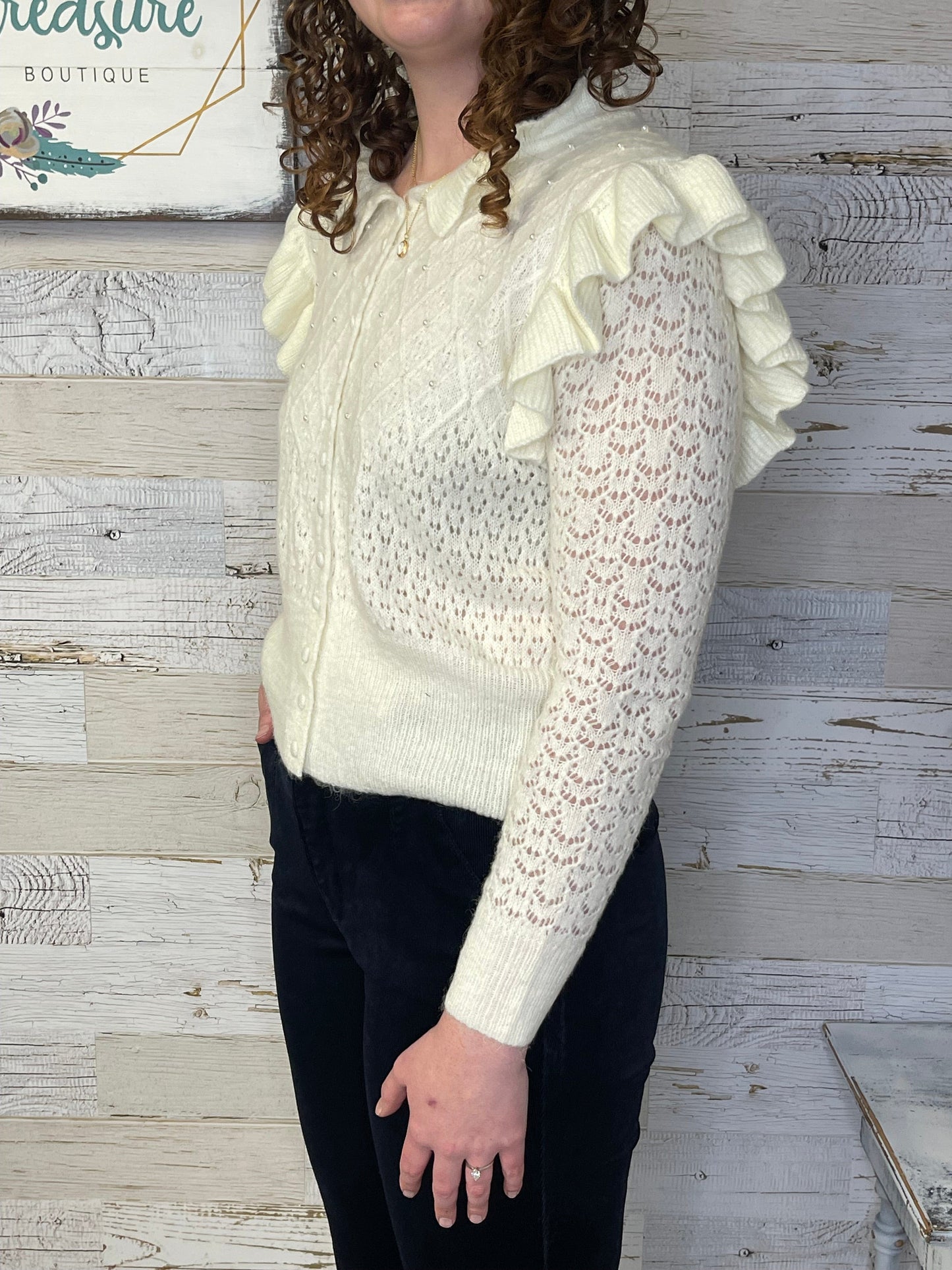 Crochet Pearl Cardigan