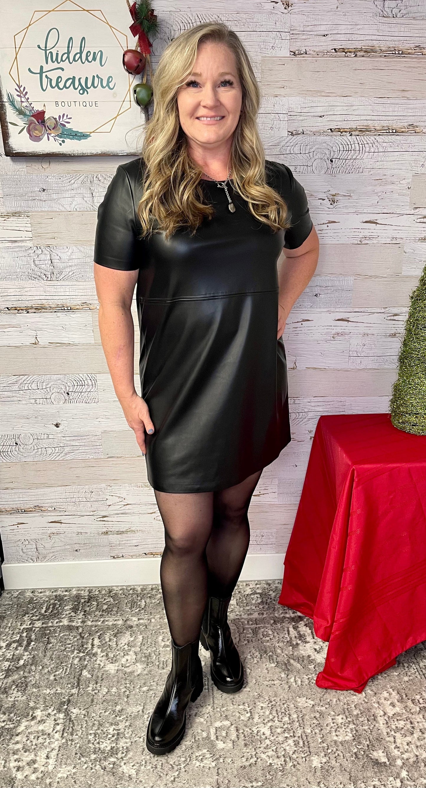 London Faux Leather Dress