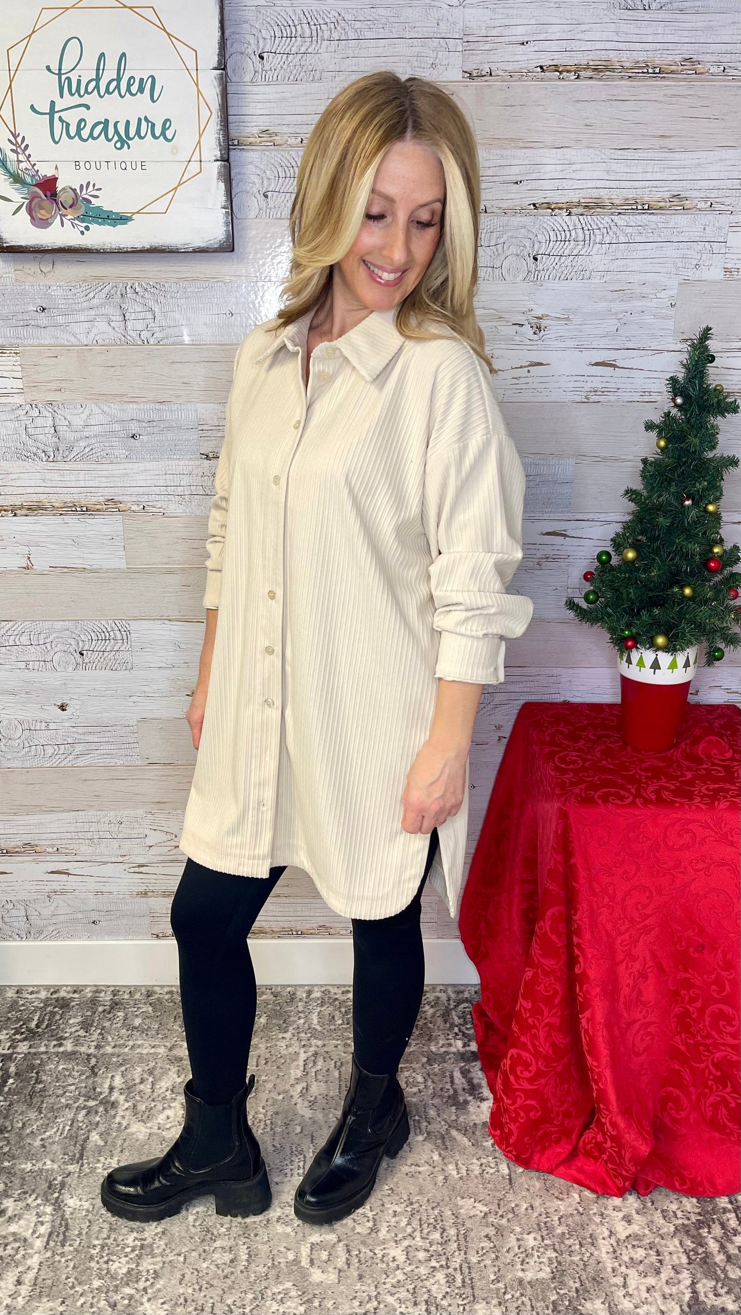 Nala Corduroy Shirt Dress