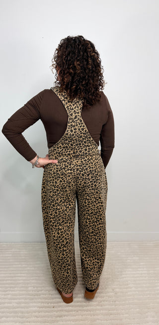 Slouchy Leopard Overalls