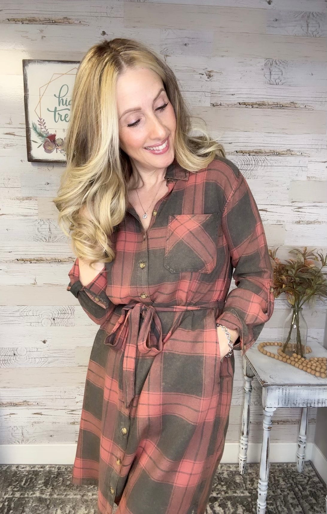 Aspen Plaid Shirt Dress