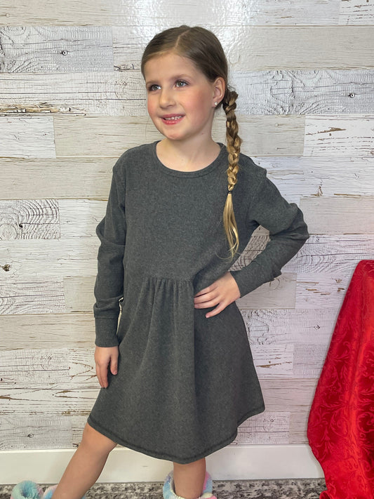 Ribbed Heather Grey Dress