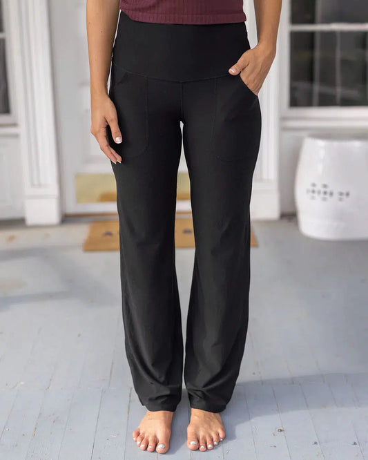 Straight Leg Legging-Black