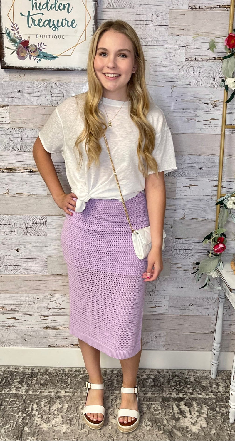 Laci Lilac Knit Skirt