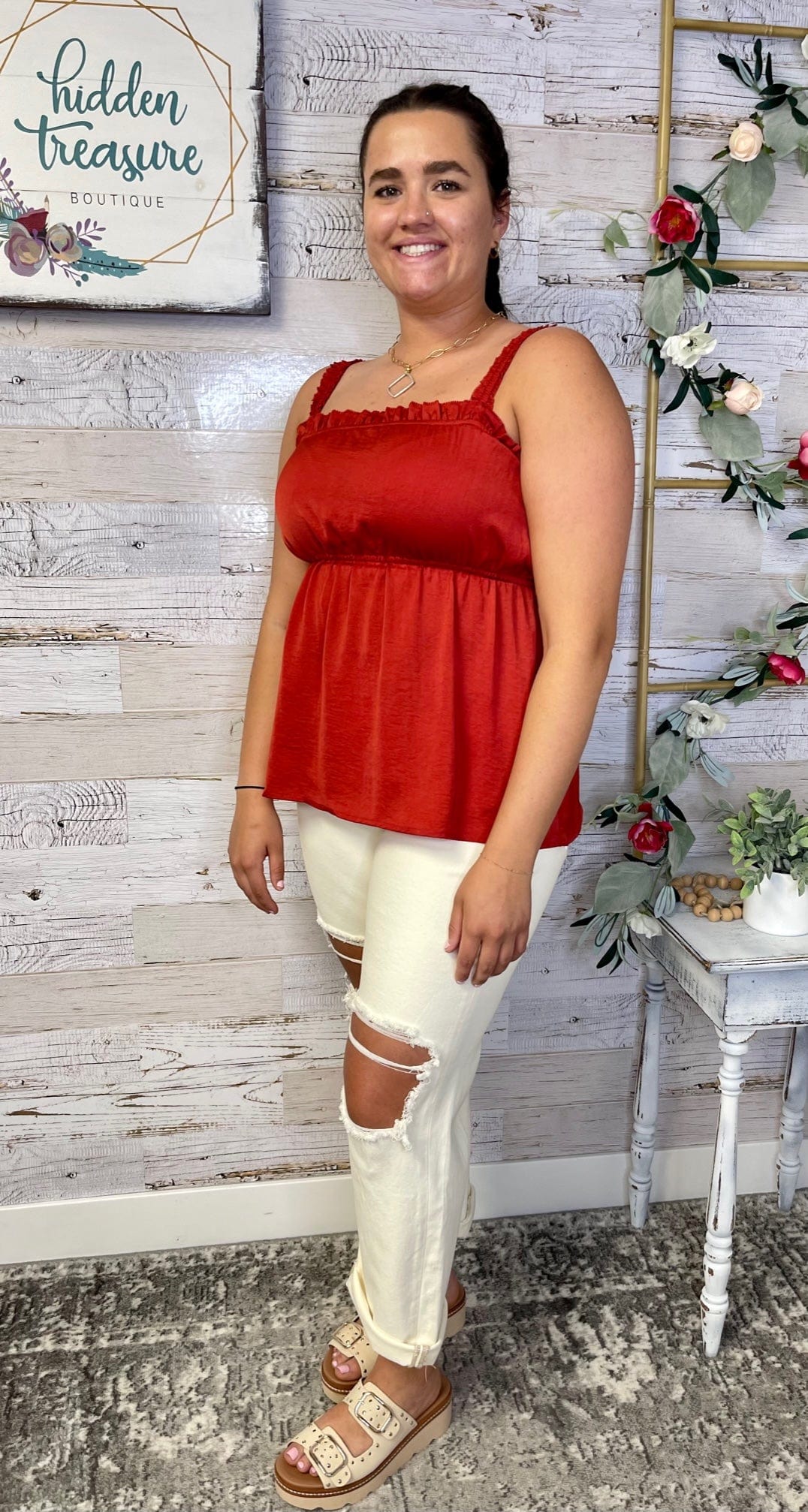 Simply Sweet Cami Top-Paprika