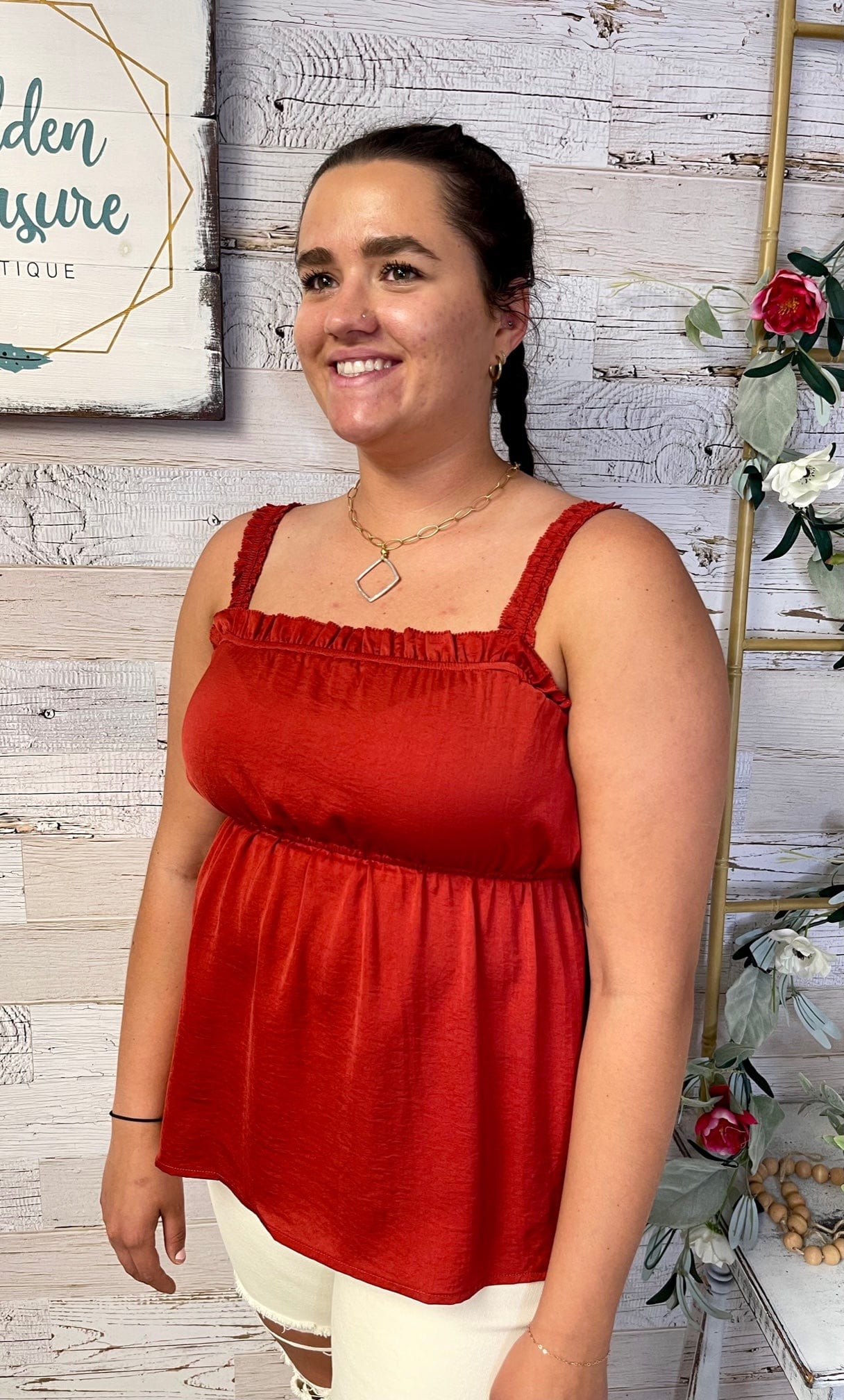 Simply Sweet Cami Top-Paprika