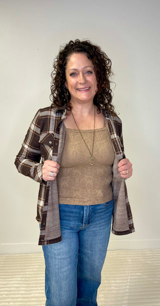 textured stretchy tank top