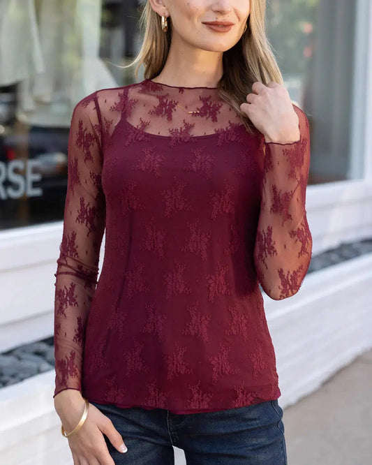 Lace Mesh Top - Port