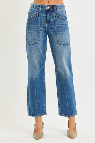 Patch Pocket 4-Way Stretch Barrel Jeans