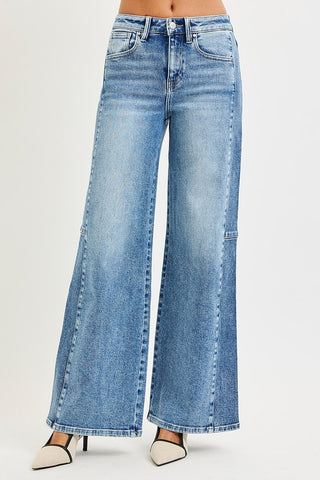 Wide Leg Jeans With Side Seam